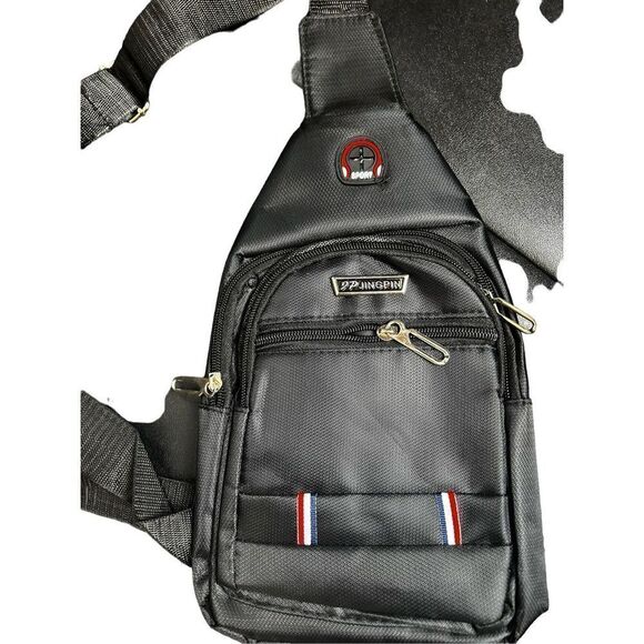 JinPing sports black Crossbody Chest Crossbody Bag Chest Crossbody NWOT Bag Ches - Picture 3 of 12